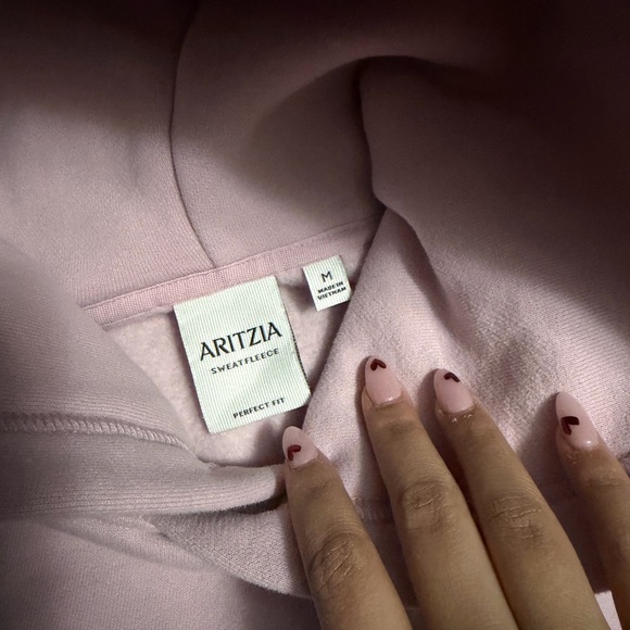 Aritzia Soft Pink Sweatfleece Hoodie size M - Picture 3 of 4